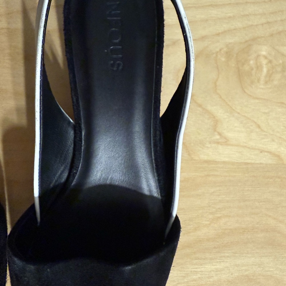 NEOUS Heels Italian Leather Slingback with Suede Square Toe EU 35.5 / US 5.5 - 6 - Picture 4 of 8